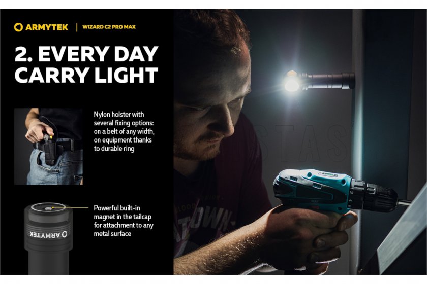 Hoofdlamp Armytek Wizard C2 Pro MAX Warm licht