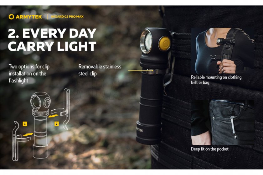 Hoofdlamp Armytek Wizard C2 Pro MAX Warm licht