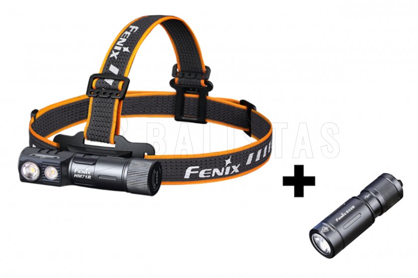 Set hoofdlamp Fenix HM71R en zaklamp Fenix E02R