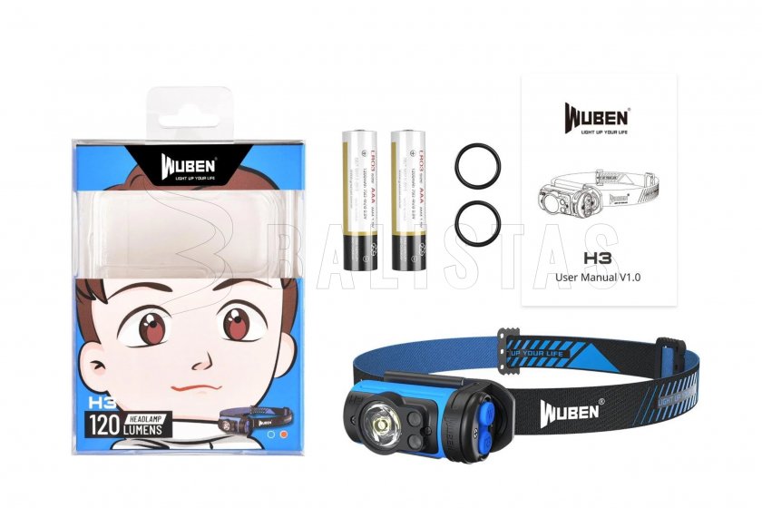Hoofdlamp Wuben H3 blue