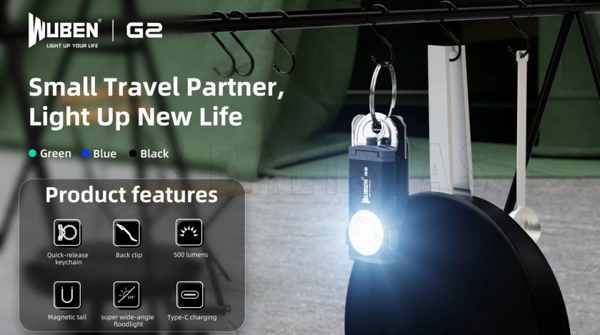 Zaklamp Wuben G2 blauw