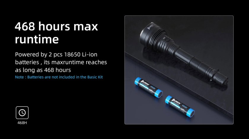 Zaklamp Wuben H8 set