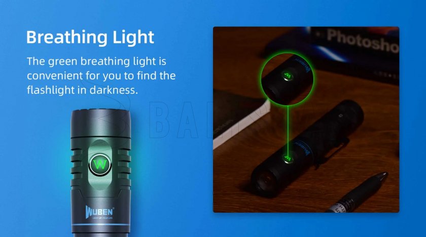 Zaklamp Wuben E12R rood