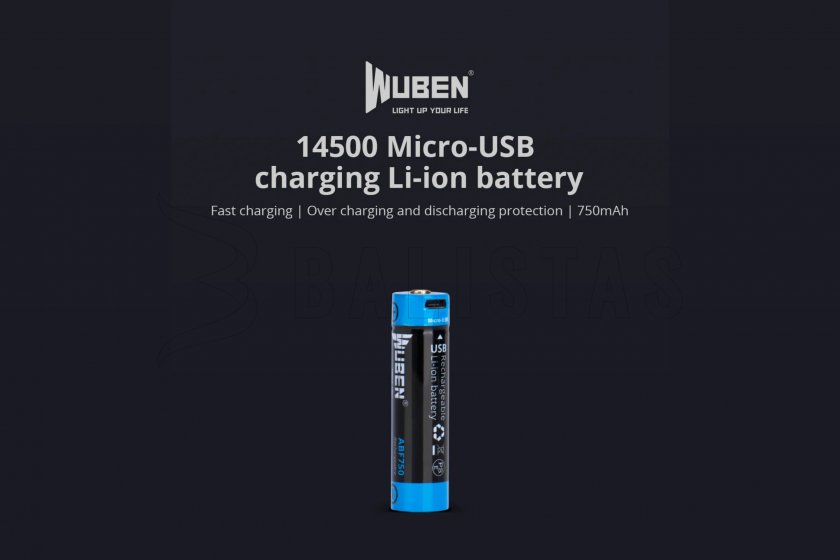 Batterij Wuben 14500B Li-Ion 750mAh