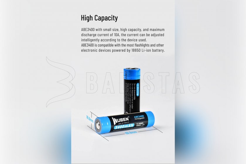 Batterij Wuben 3400B x Li-Ion 3400mAh