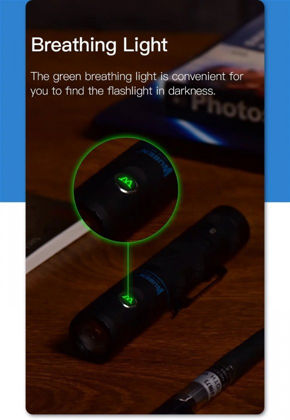 Zaklamp Wuben E12R zwart