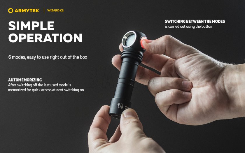 Hoofdlamp Armytek Wizard C2 Warm licht