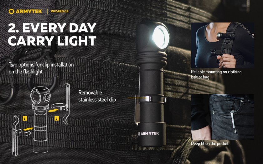 Hoofdlamp Armytek Wizard C2 Warm licht