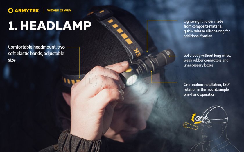 Hoofdlamp Armytek Wizard C2 WUV