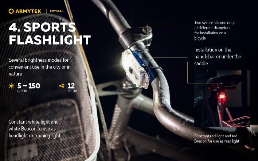 Multifunctionele hoofdlamp Armytek Crystal Green