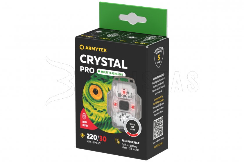Multifunctionele zaklamp Armytek Crystal Pro - rood