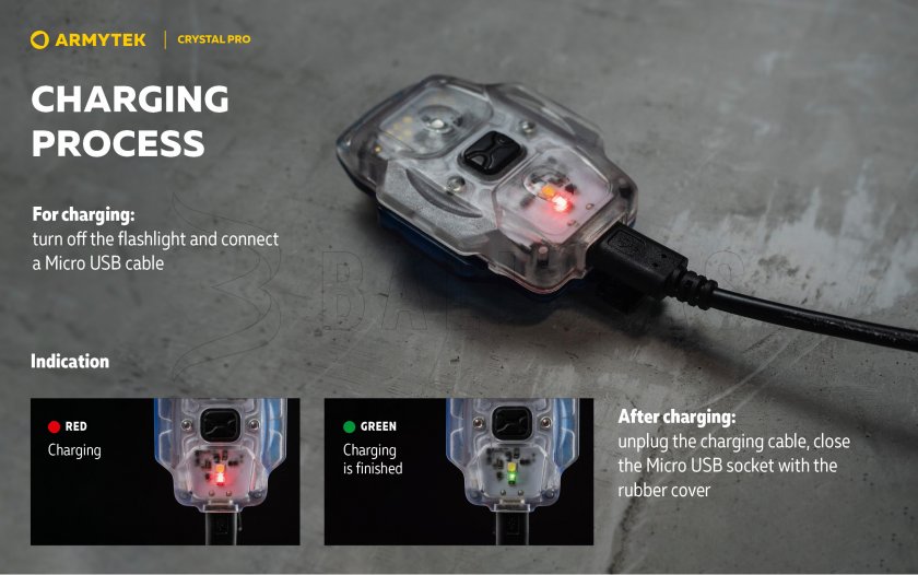 Multifunctionele zaklamp Armytek Crystal Pro - grijs