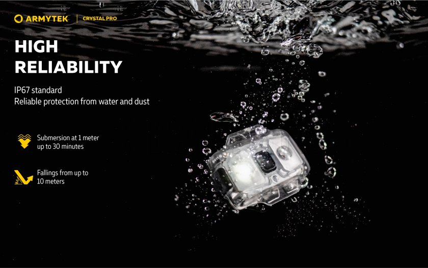 Multifunctionele zaklamp Armytek Crystal Pro - grijs
