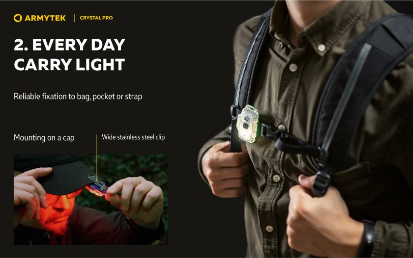 Multifunctionele zaklamp Armytek Crystal Pro - grijs