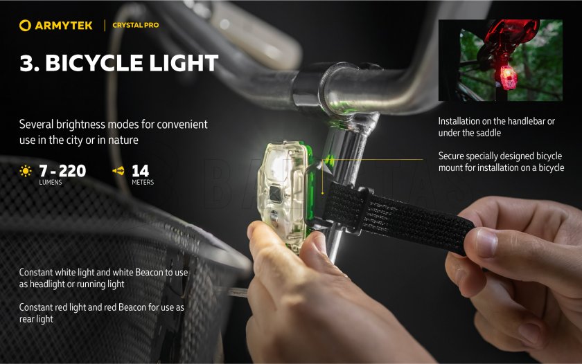 Multifunctionele zaklamp Armytek Crystal Pro - grijs
