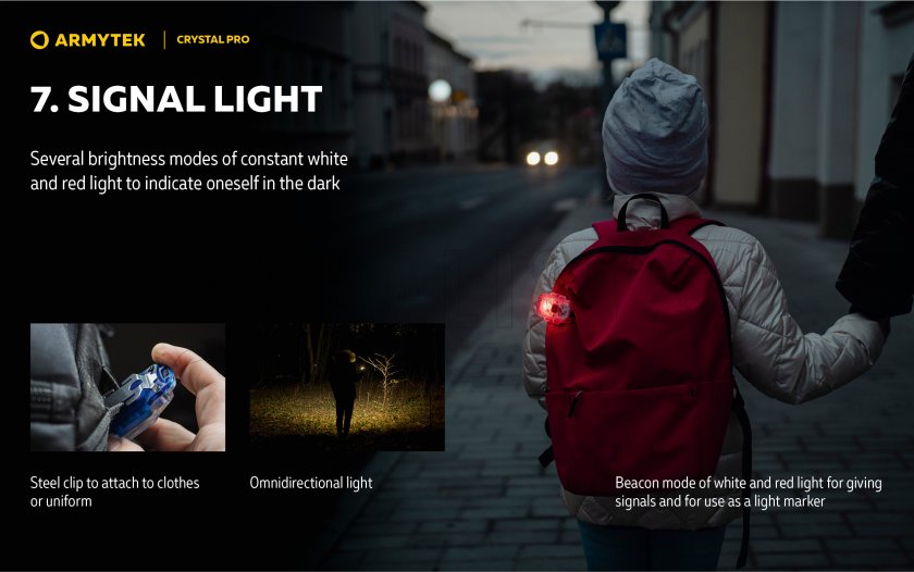 Multifunctionele zaklamp Armytek Crystal Pro - grijs