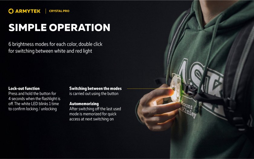 Multifunctionele zaklamp Armytek Crystal Pro - grijs