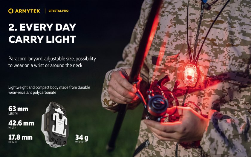 Multifunctionele zaklamp Armytek Crystal Pro - grijs