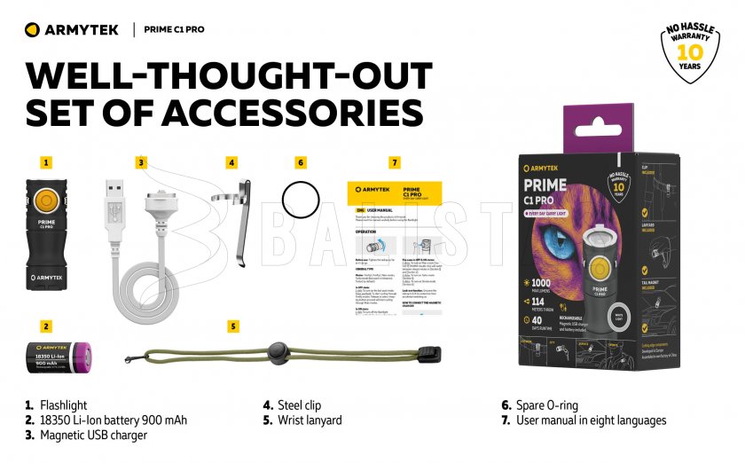 Zaklamp Armytek Prime C1 Pro koud licht
