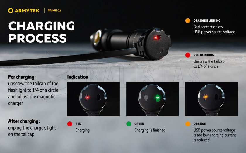 Zaklamp Armytek Prime C2 - warm licht