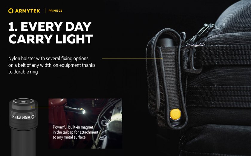 Zaklamp Armytek Prime C2 - warm licht