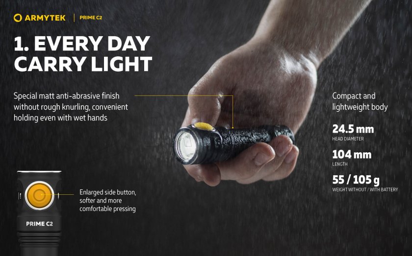 Zaklamp Armytek Prime C2 - warm licht