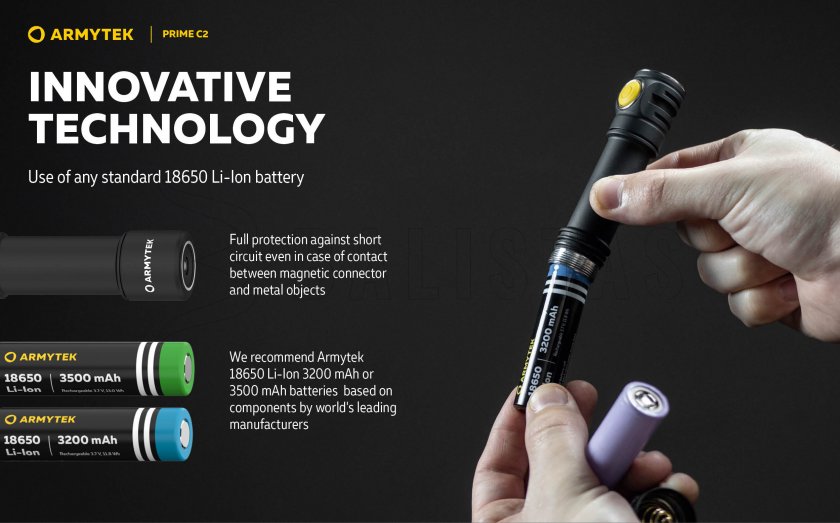 Zaklamp Armytek Prime C2 - warm licht