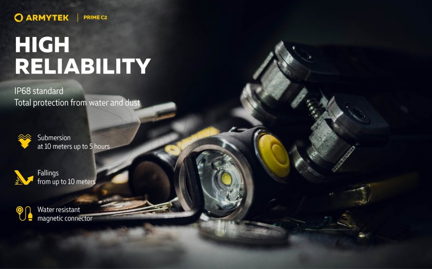 Zaklamp Armytek Prime C2 - warm licht