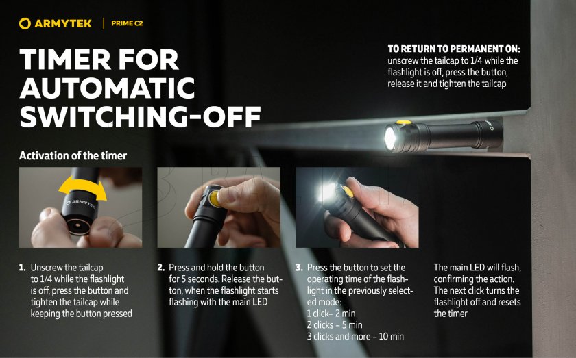 Zaklamp Armytek Prime C2 - warm licht