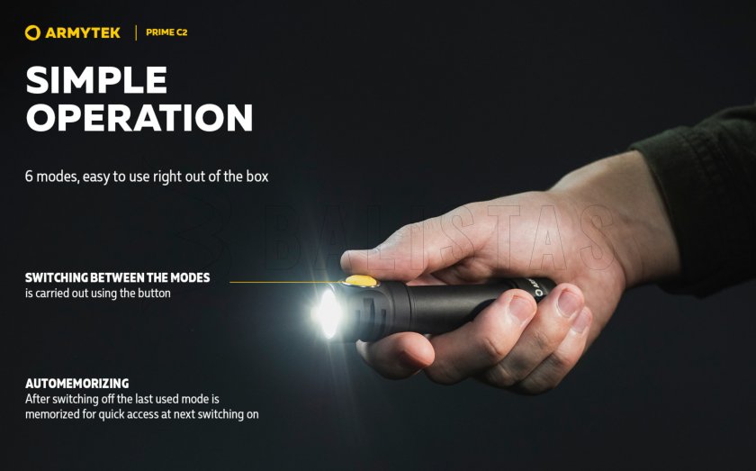 Zaklamp Armytek Prime C2 - warm licht