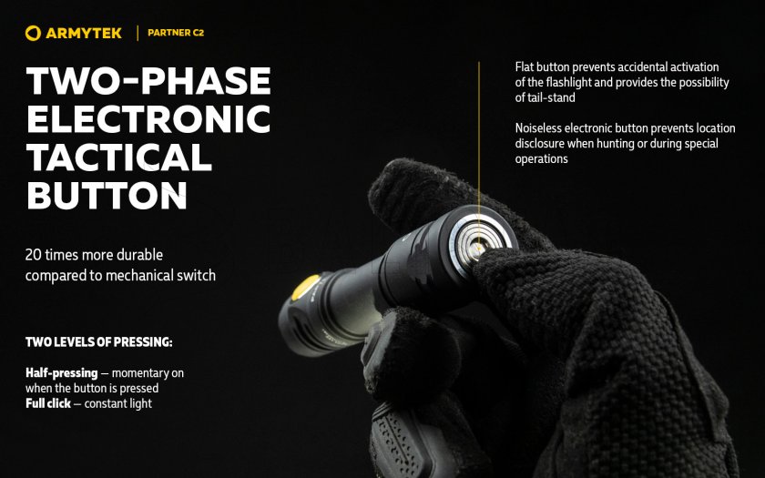 Tactische zaklamp Armytek Partner C2 Koud licht