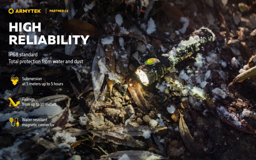 Tactische zaklamp Armytek Partner C2 Koud licht