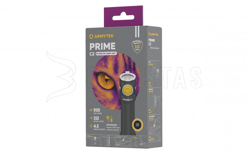 Zaklamp Armytek Prime C2 - warm licht
