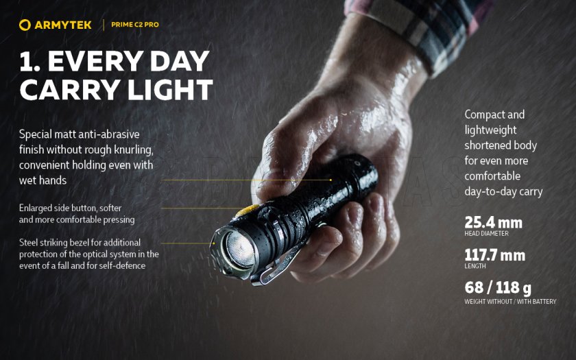 Zaklamp Armytek Prime C2 Pro v4 Koud licht