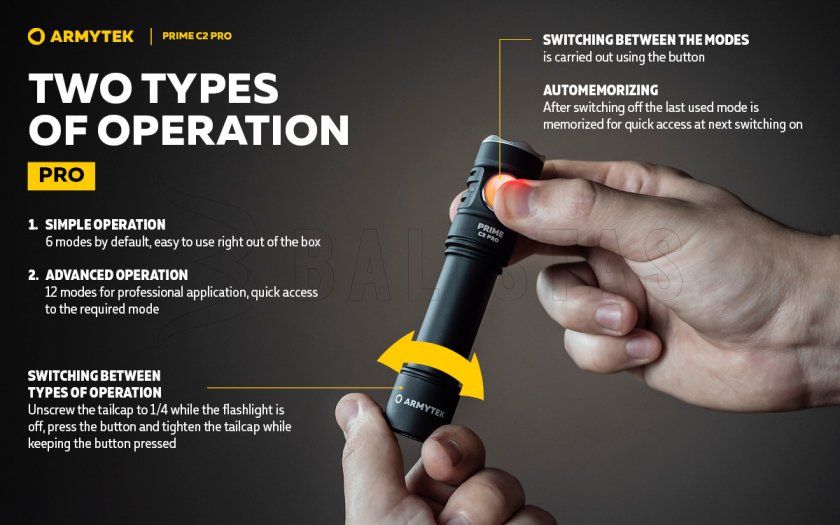 Zaklamp Armytek Prime C2 Pro v4 Koud licht