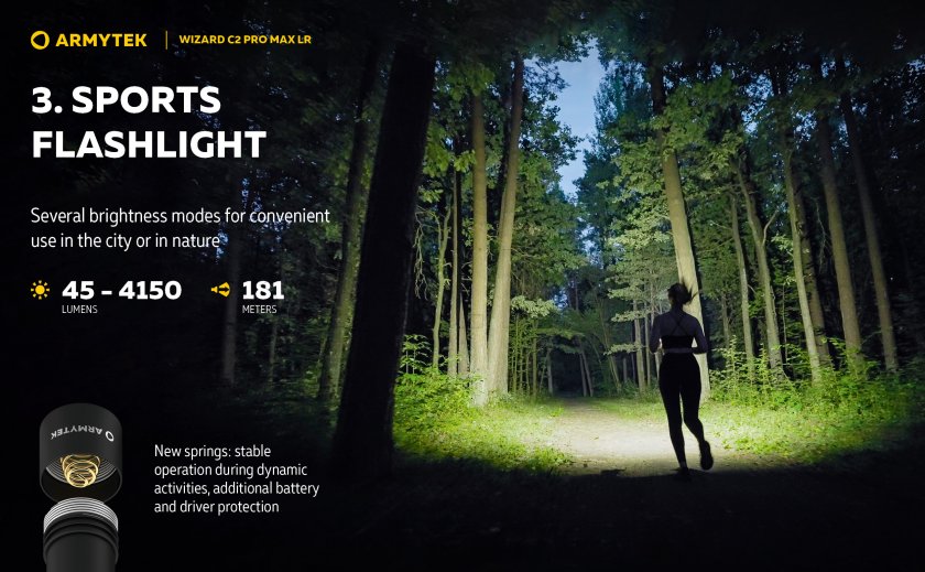 Zaklamp Armytek Wizard C2 Pro MAX LR koud licht
