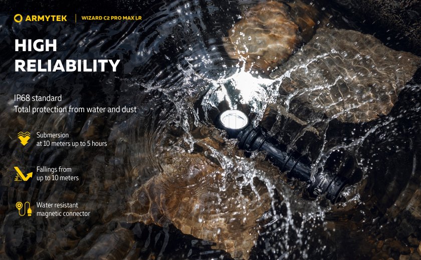 Zaklamp Armytek Wizard C2 Pro MAX LR koud licht