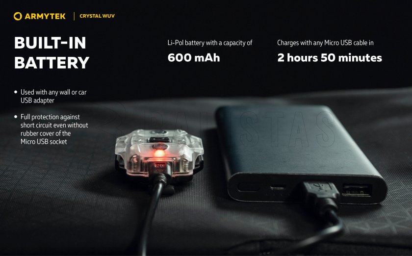 Multifunctionele zaklamp Armytek Crystal - grijs UV