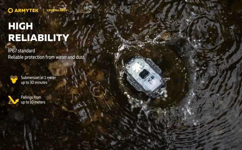 Multifunctionele zaklamp Armytek Crystal - grijs UV