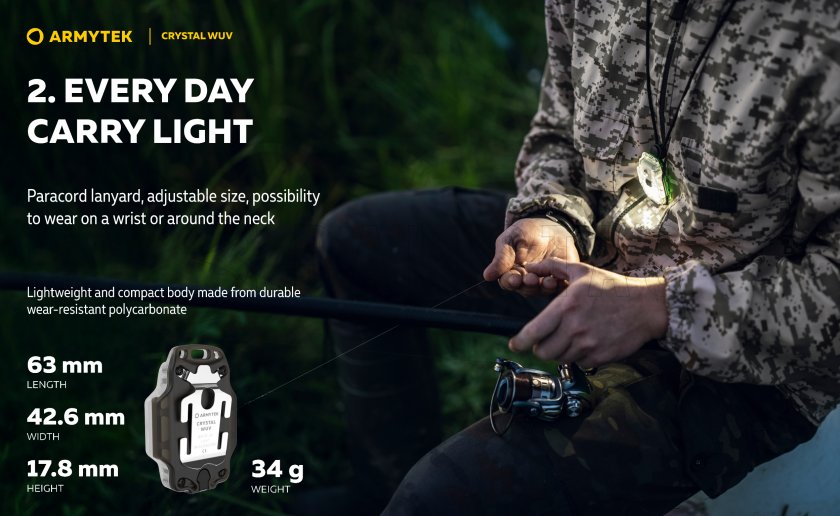 Multifunctionele zaklamp Armytek Crystal - grijs UV