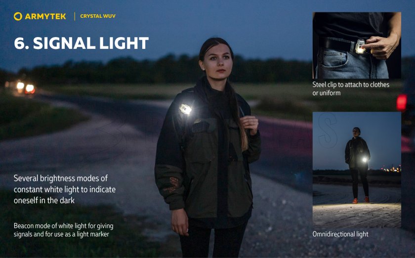 Multifunctionele zaklamp Armytek Crystal - grijs UV