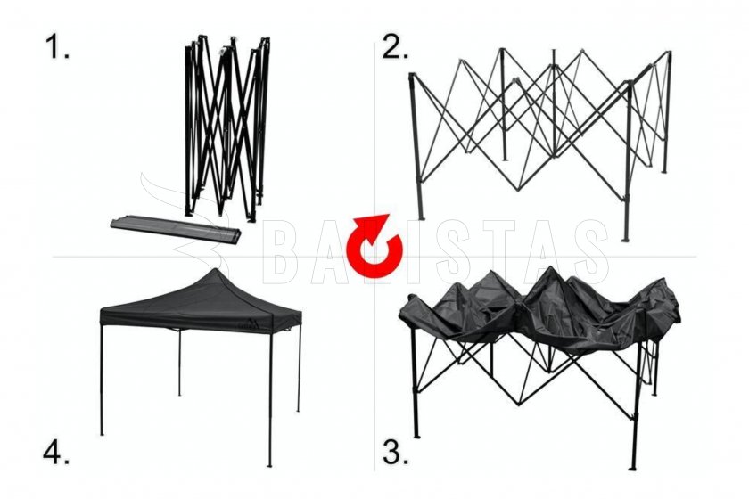 Párty vouwtent 3x3m grijs WATERPROOF