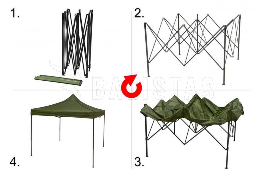 Párty tent vouwbaar 3x3m groen WATERPROOF
