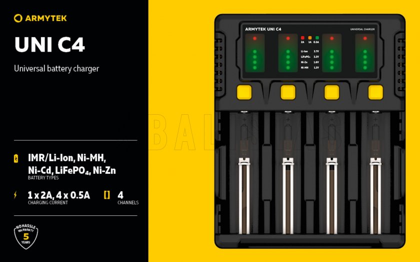 Lader Armytek UNI C4 plug type C