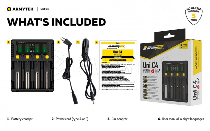Lader Armytek UNI C4 plug type C