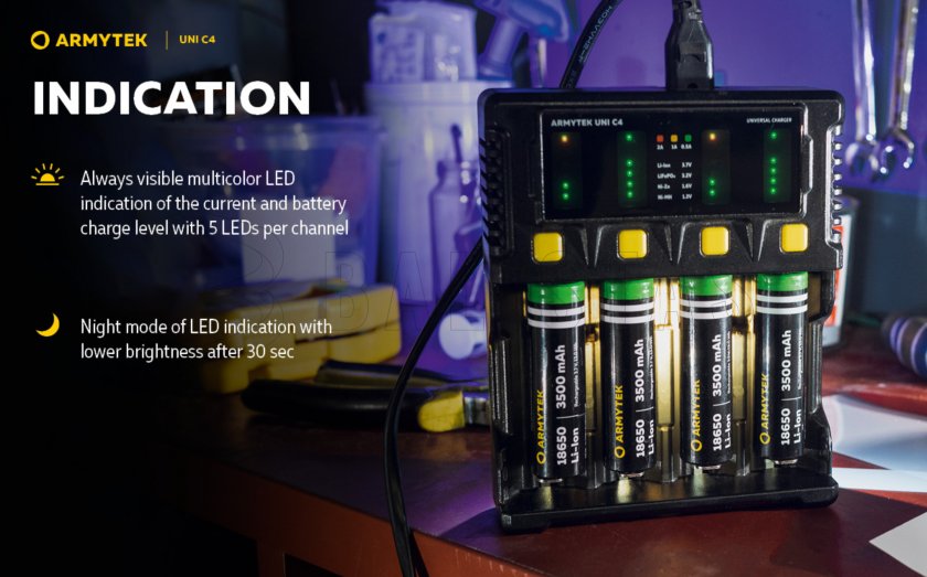 Lader Armytek UNI C4 plug type C