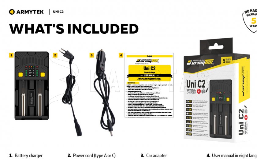 Lader Armytek UNI C2 plug type C