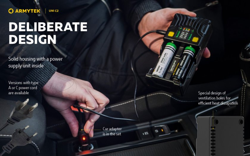 Lader Armytek UNI C2 plug type C