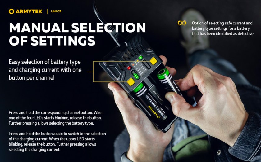 Lader Armytek UNI C2 plug type C