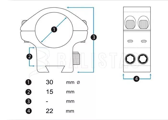 Montage UTG Max Strength QD Lock 30mm/22mm medium